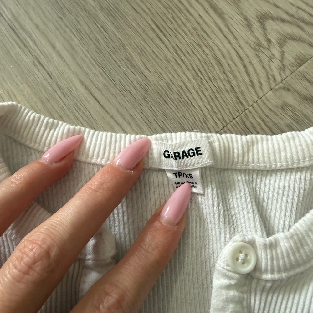 Garage White Ribbed Tank Top - Picture 4 of 4